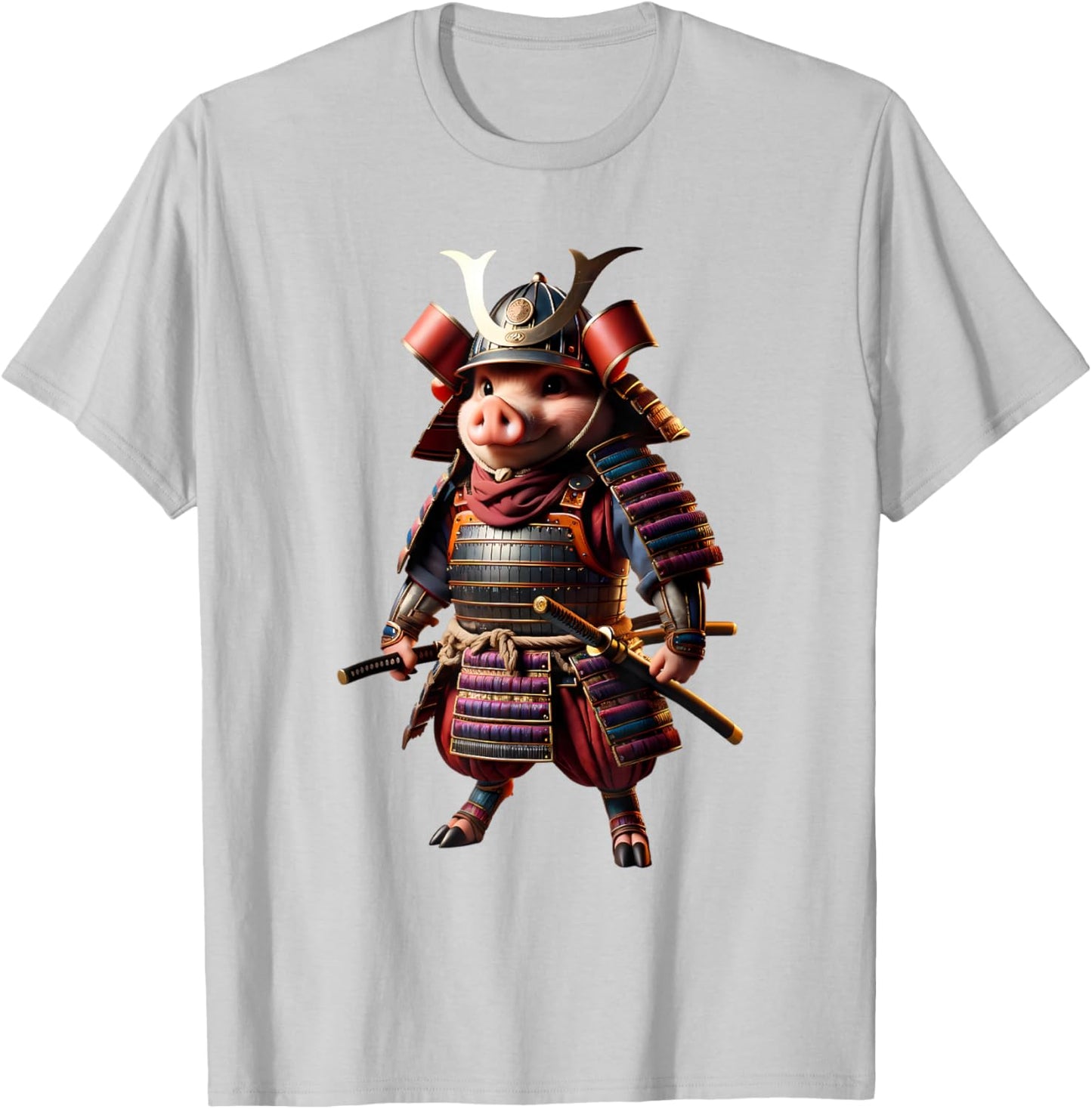 Samurai Pig Japanese Anime Halloween Costume T-Shirt - T-Shirt | Ash