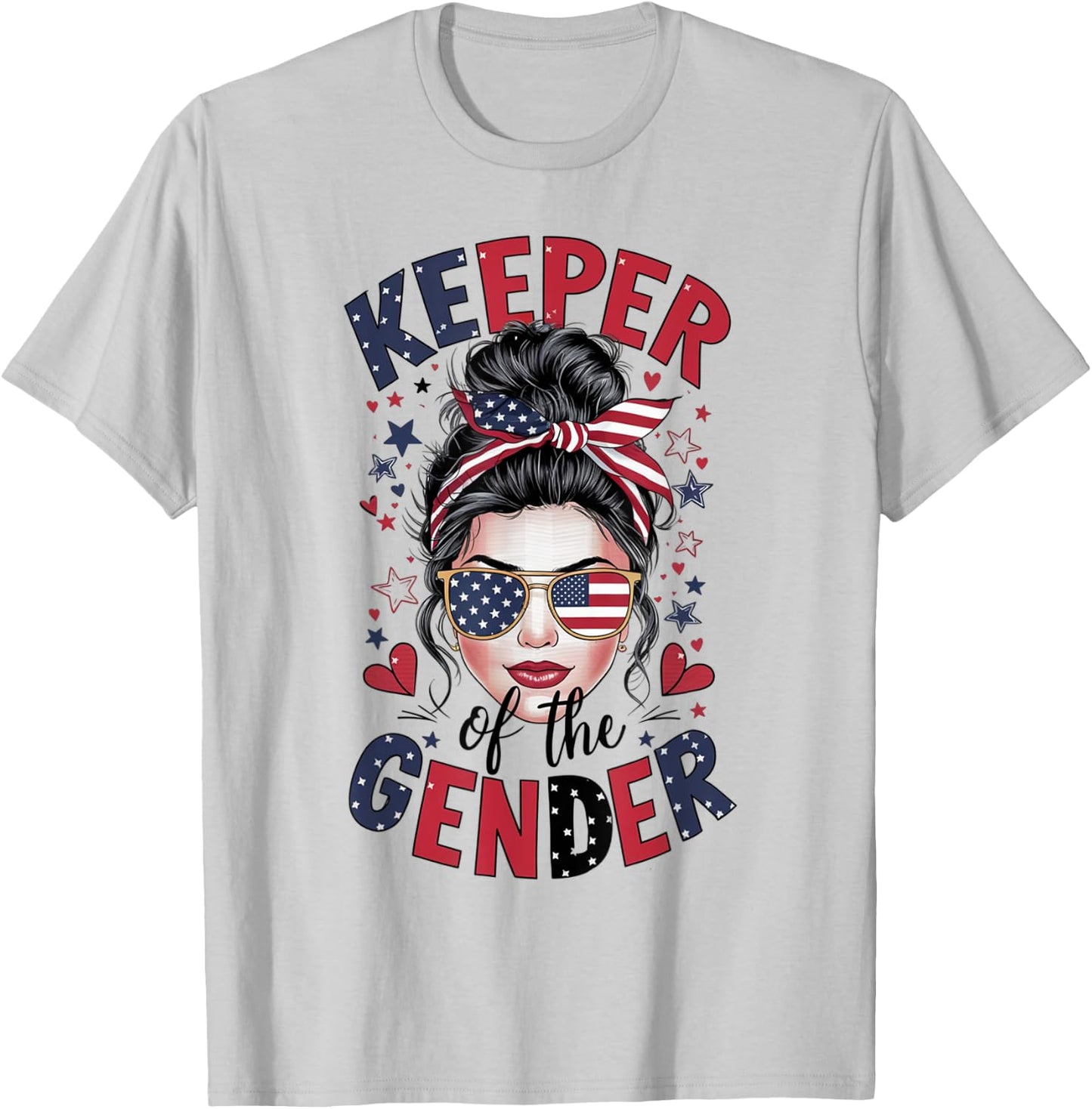 Keeper of the Gender Moms Fourth 4th of july Gender Reveal Men T-Shirt - T-Shirt | Ash