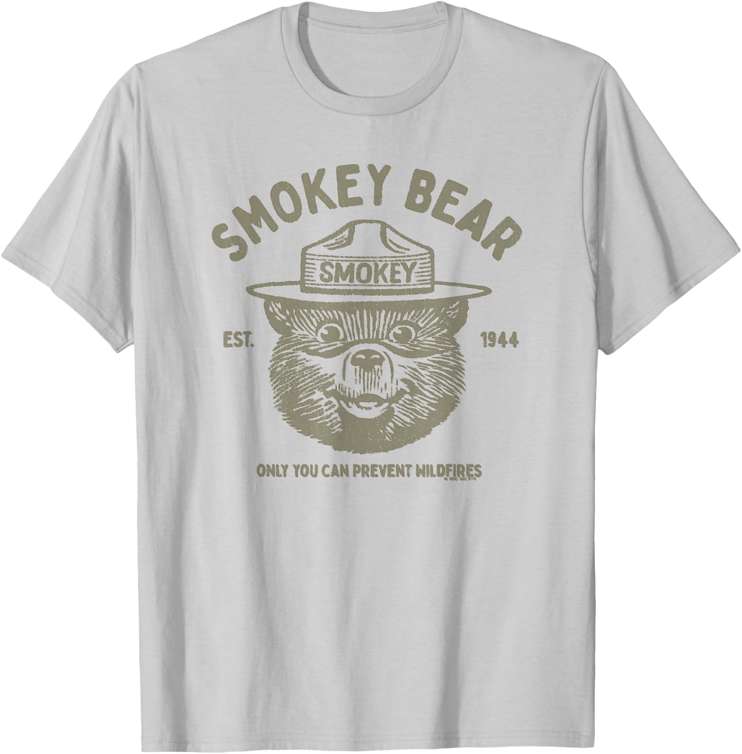Vintage Smokey Bear Logo Only You Can Prevent Wildfires T-Shirt - T-Shirt | Ash