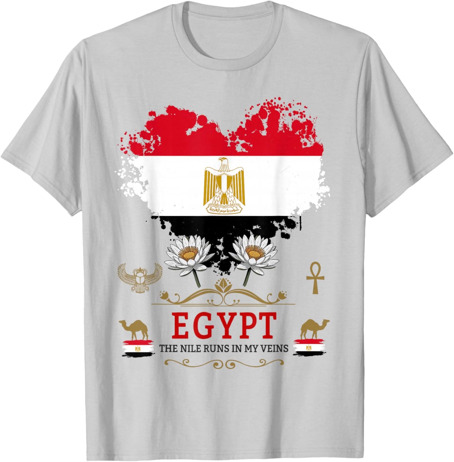 Egyptian Flag Outfit Idea For Kids Egyptian Heritage Themed T-Shirt - T-Shirt | Ash