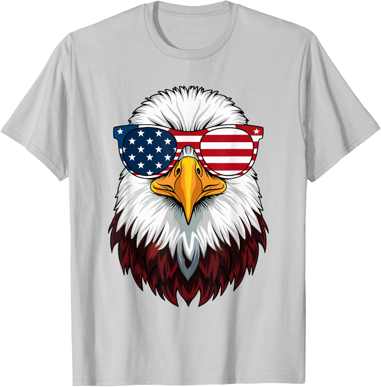 American Flag Patriotic Eagle Shirt Men Boys 4th of July T-Shirt - T-Shirt | Ash