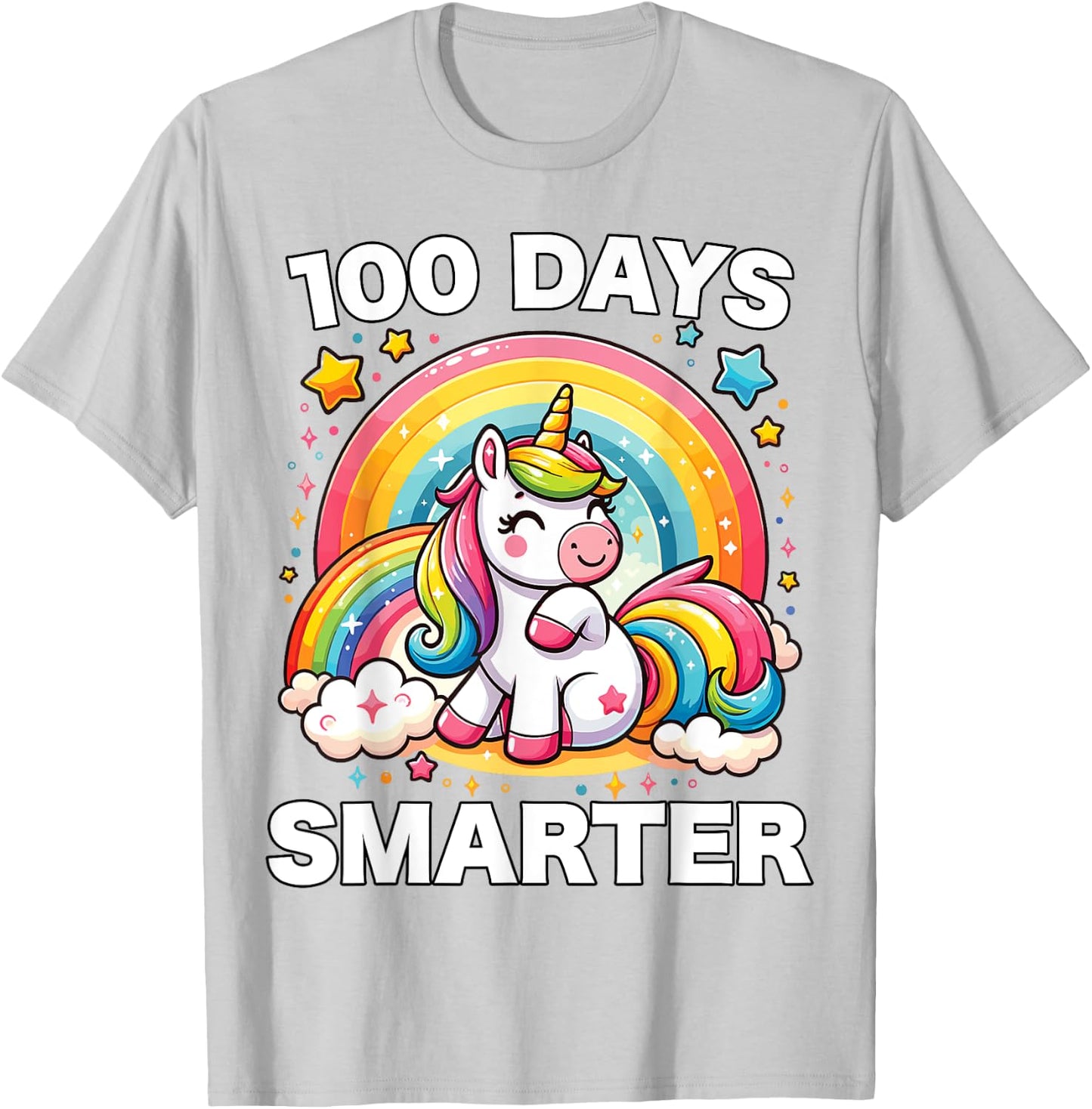 100 Days of School Unicorn Girls Teacher 100th Day of School T-Shirt - T-Shirt | Ash