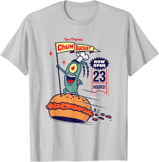 Spongebob Squarepants The Original Chum Bucket T-Shirt - T-Shirt | Ash