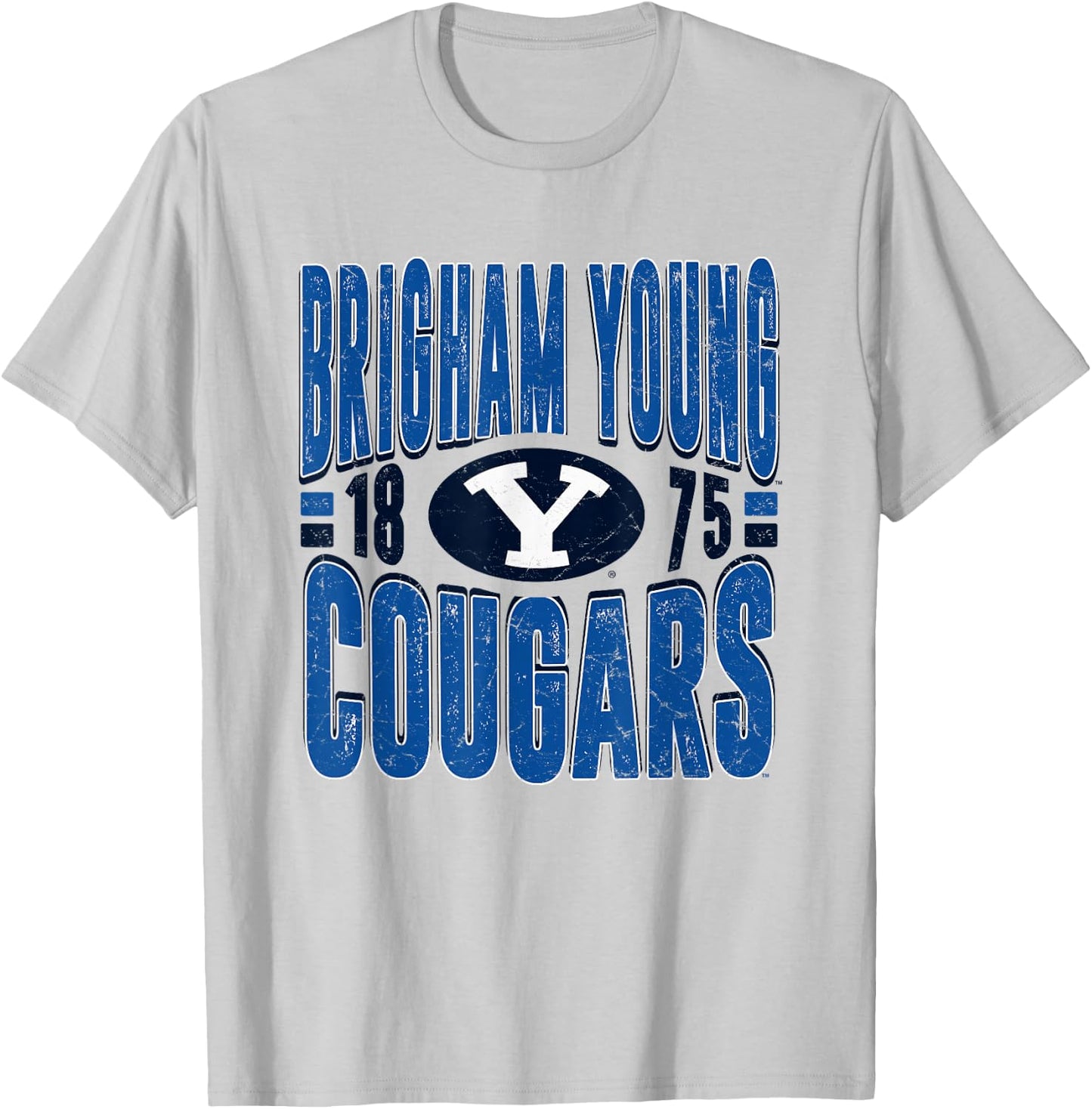 BYU Cougars Vintage 90's Retro White Officially Licensed T-Shirt - T-Shirt | Ash