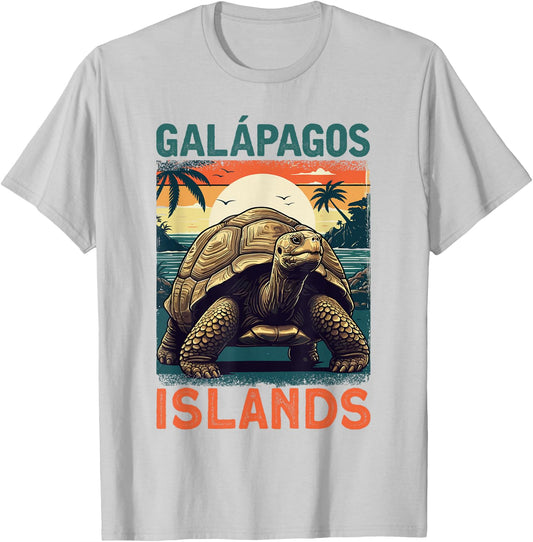Vintage Galápagos Islands Sea Turtle Ecuador T-Shirt - T-Shirt | Ash