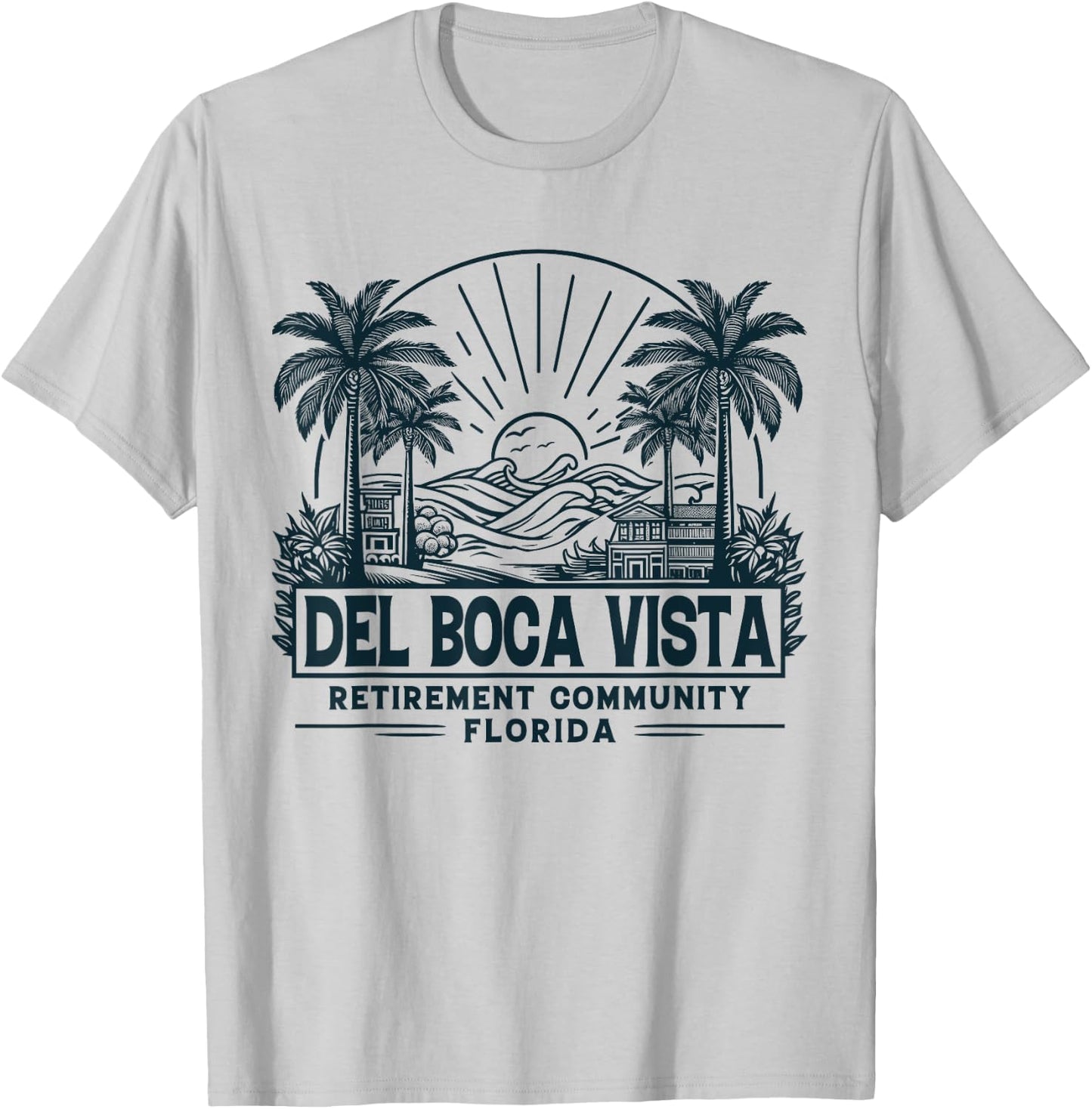 Del Boca Vista Retro Sunset Florida Vintage T-Shirt - T-Shirt | Ash
