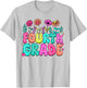 4th Grade Teacher Student Wildflower Back To School Floral Women Kids T-Shirt - T-Shirt | Ash