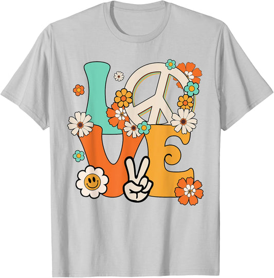 PEACE SIGN LOVE T Shirt 60s 70s Tie Dye Hippie Costume T-Shirt - T-Shirt | Ash