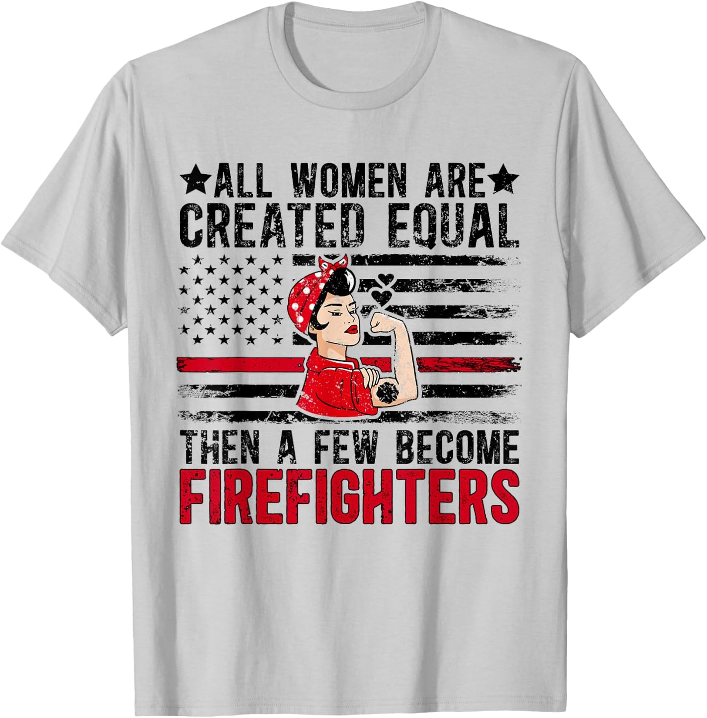 Female Firefighter Women Firewoman Proud Firewomen T-Shirt - T-Shirt | Ash