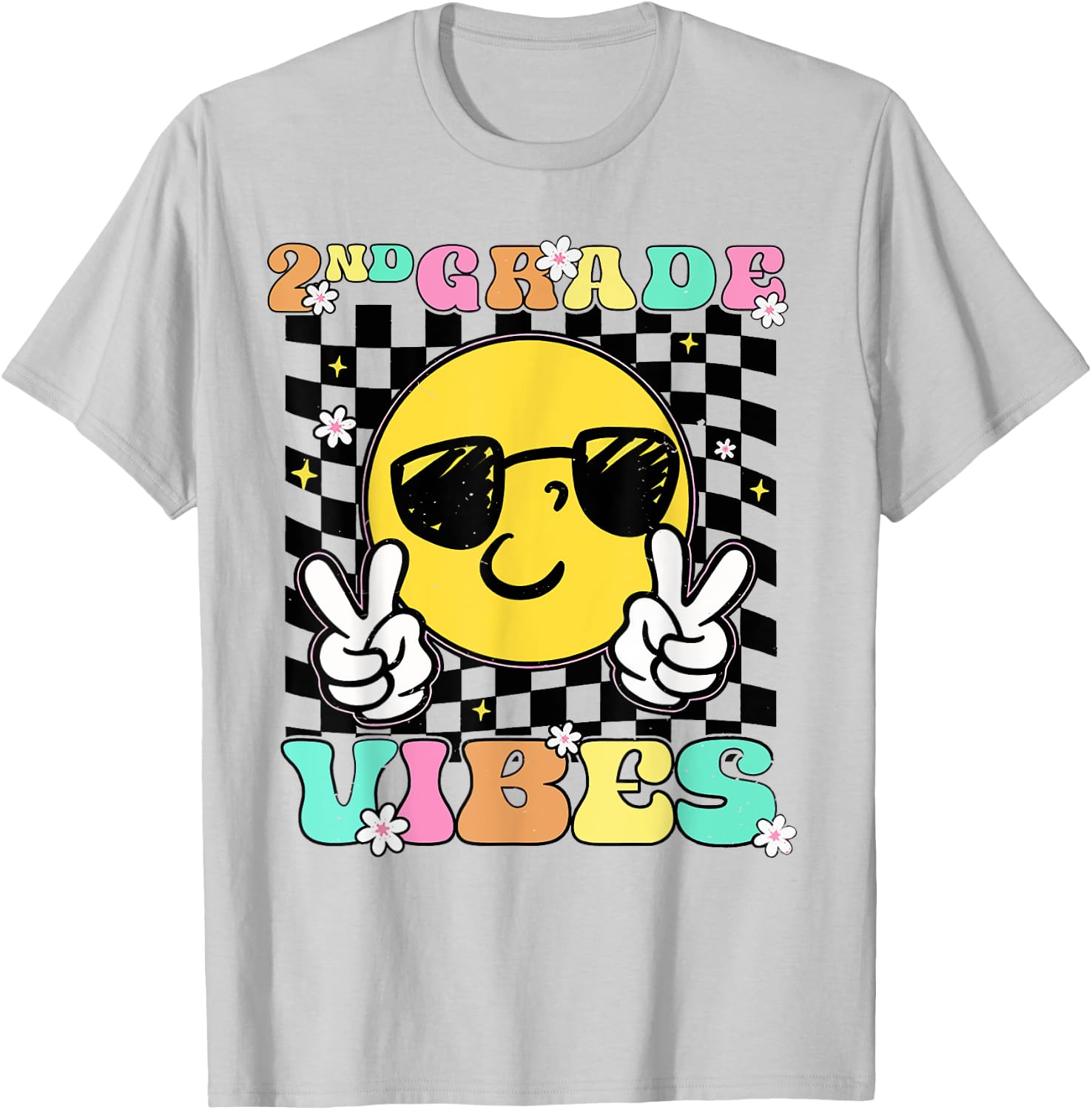 Girls 2nd Grade Vibes Back To School Second Grade T-Shirt - T-Shirt | Ash