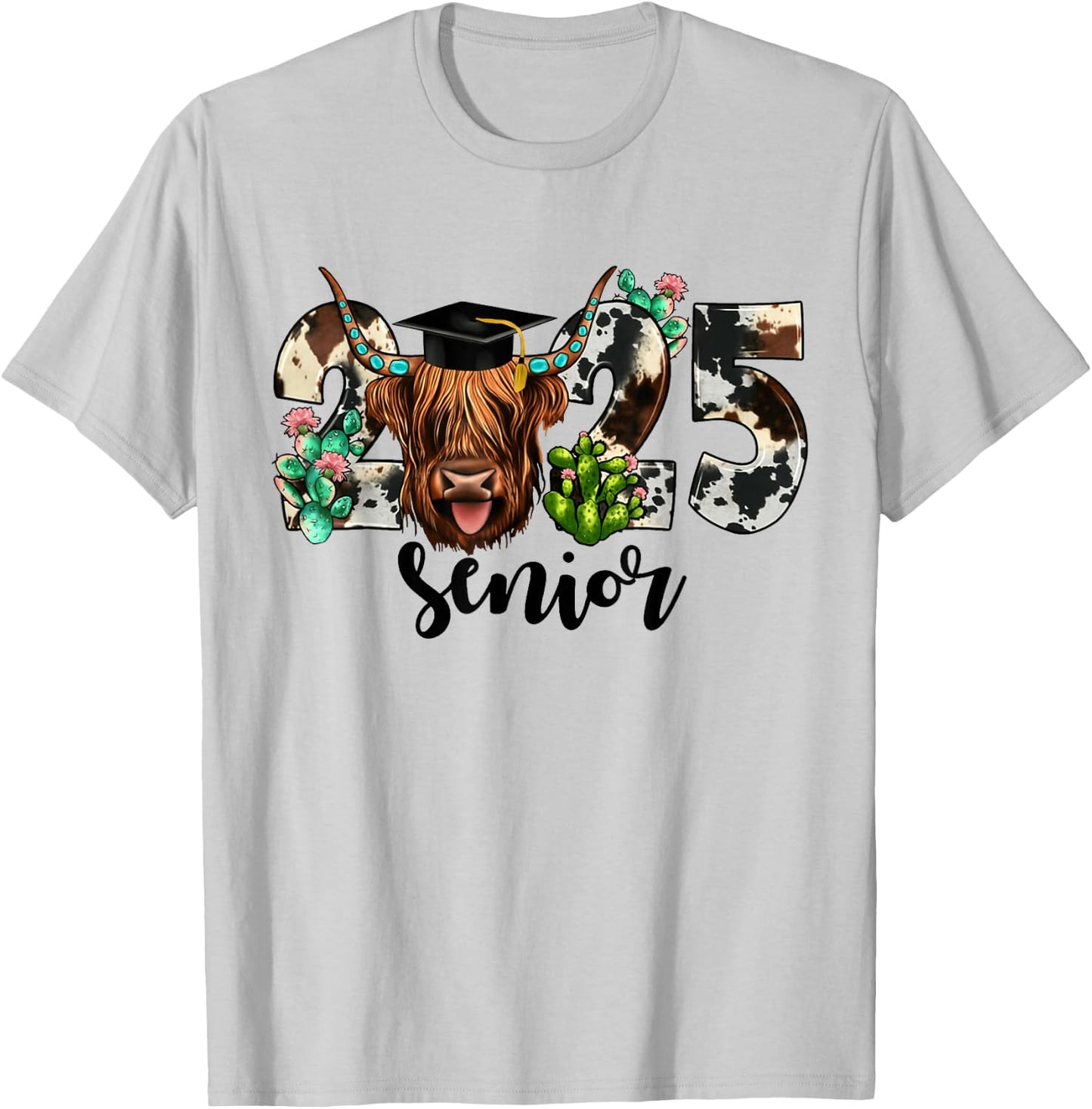 Cow 2025 Senior Class Of 2025 Graduation 2025 T-Shirt - T-Shirt | Ash