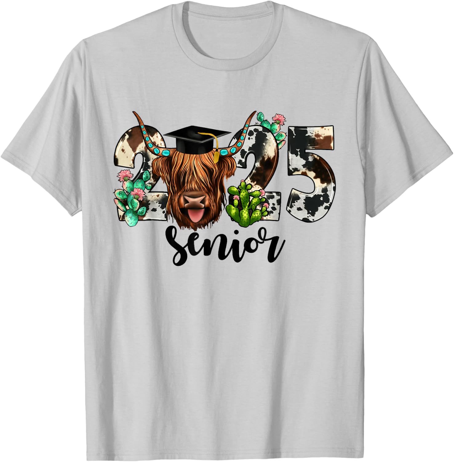 Cow 2025 Senior Class Of 2025 Graduation 2025 T-Shirt - T-Shirt | Ash