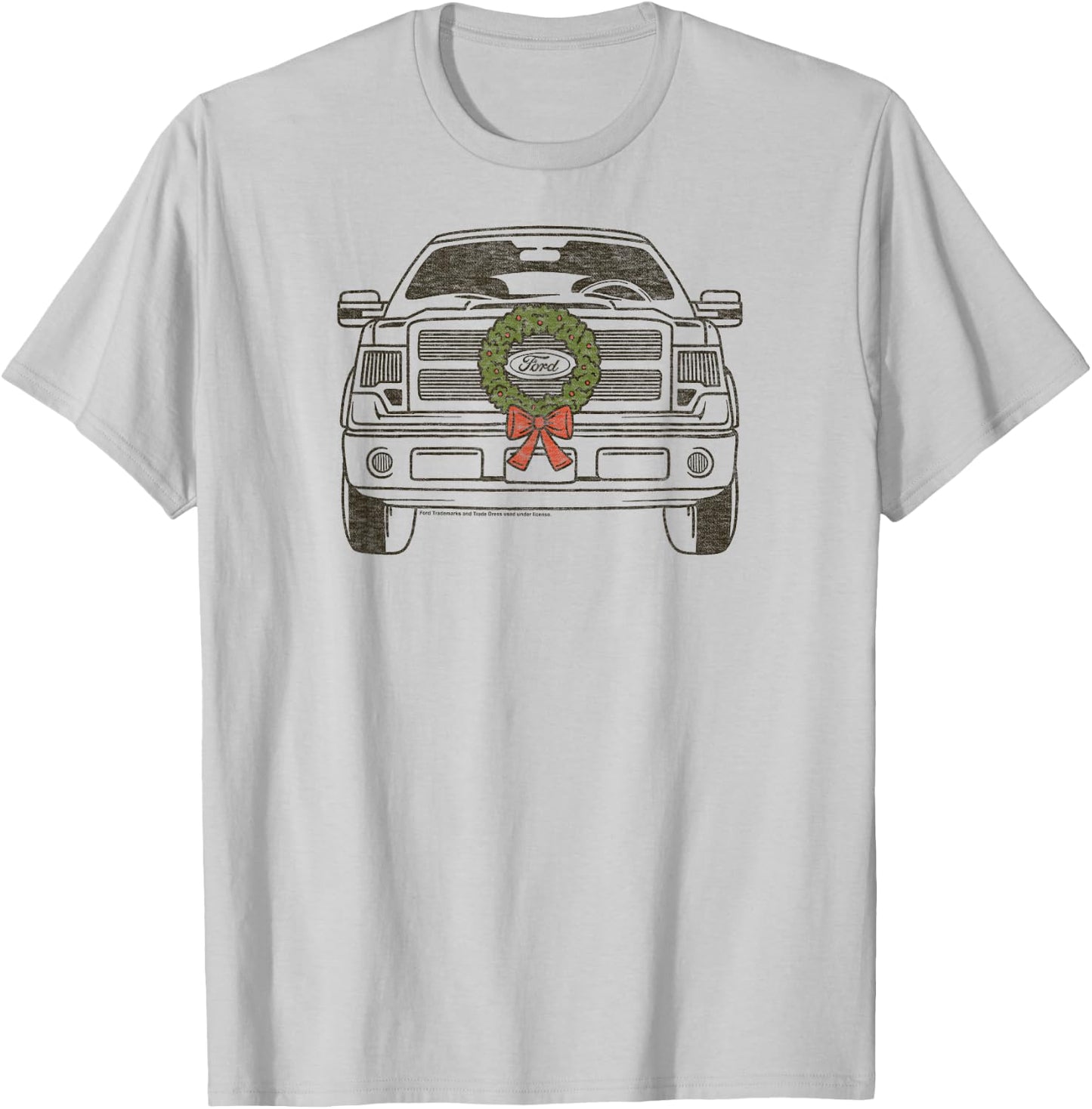 Ford - F150 2009 Truck with Christmas Wreath T-Shirt - T-Shirt | Ash