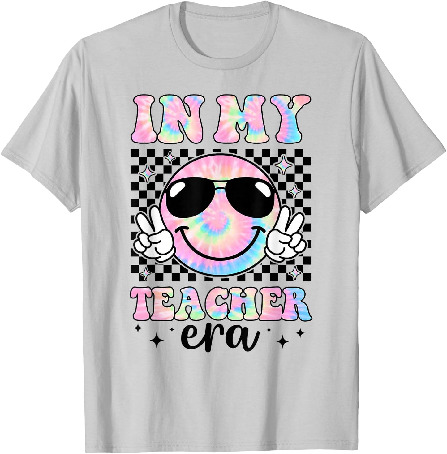 In My Teacher Era Groovy Tie Dye Back To School Cute Teacher T-Shirt - T-Shirt | Ash