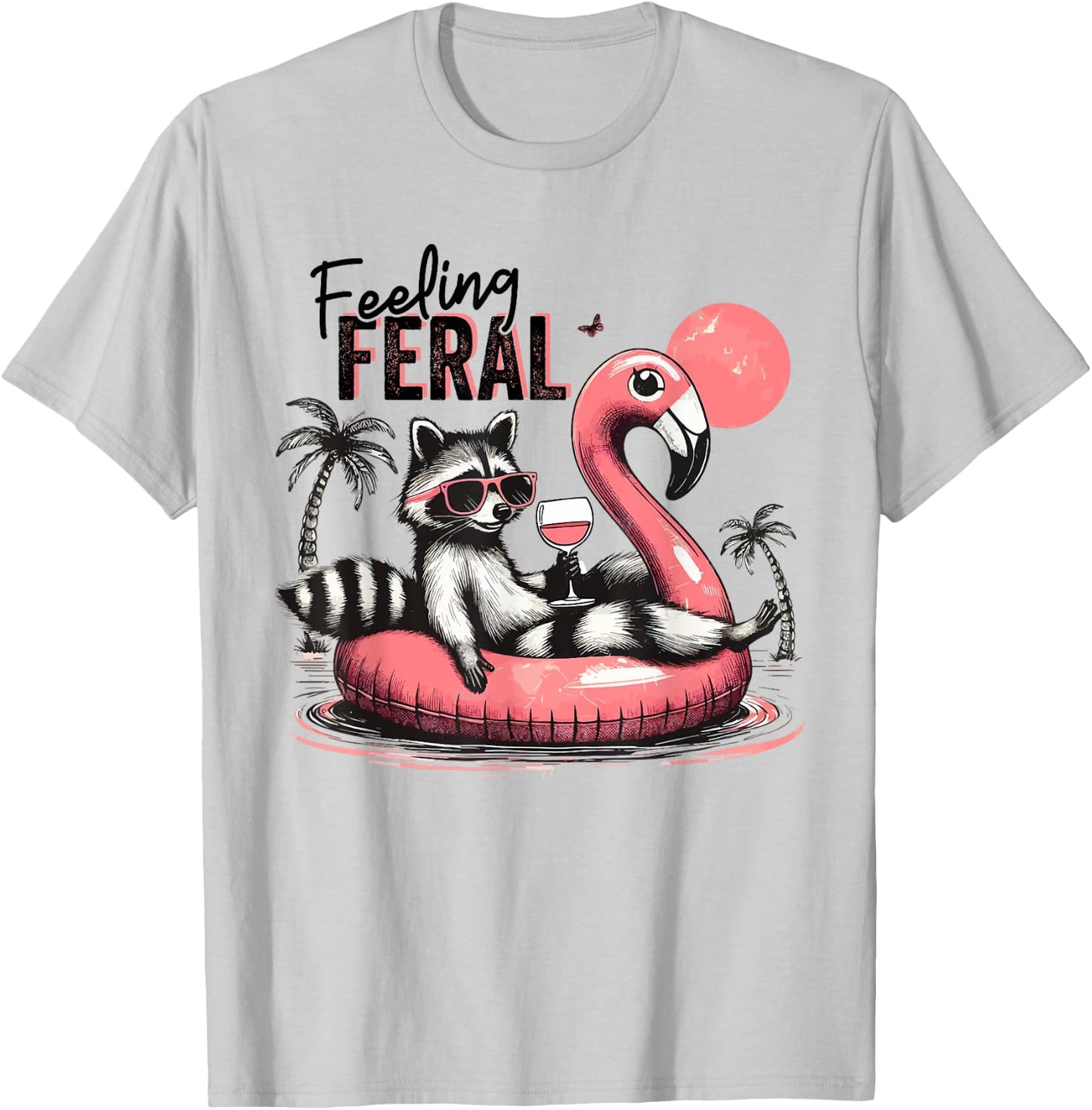 Feeling Feral Raccoon Summer Feral Girls Raccoon T-Shirt - T-Shirt | Ash