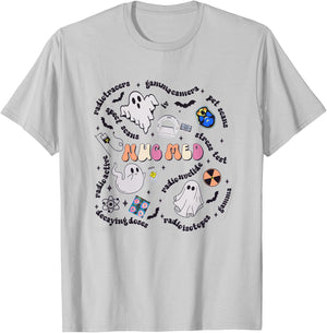 Halloween Nuc Med Ghosts Nuclear Medicine Radiology NM NMT T-Shirt - T-Shirt | Ash