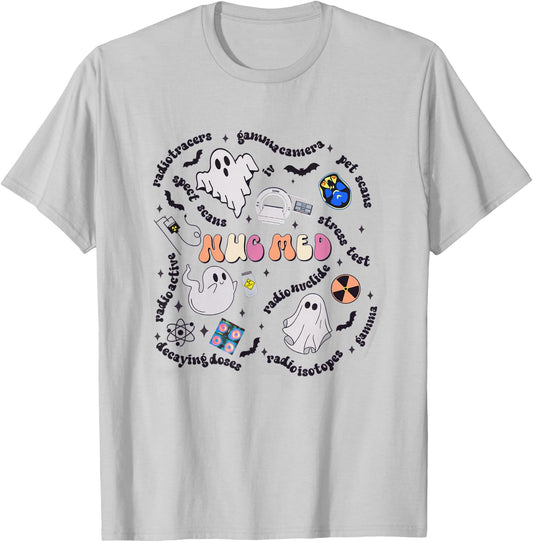 Halloween Nuc Med Ghosts Nuclear Medicine Radiology NM NMT T-Shirt - T-Shirt | Ash