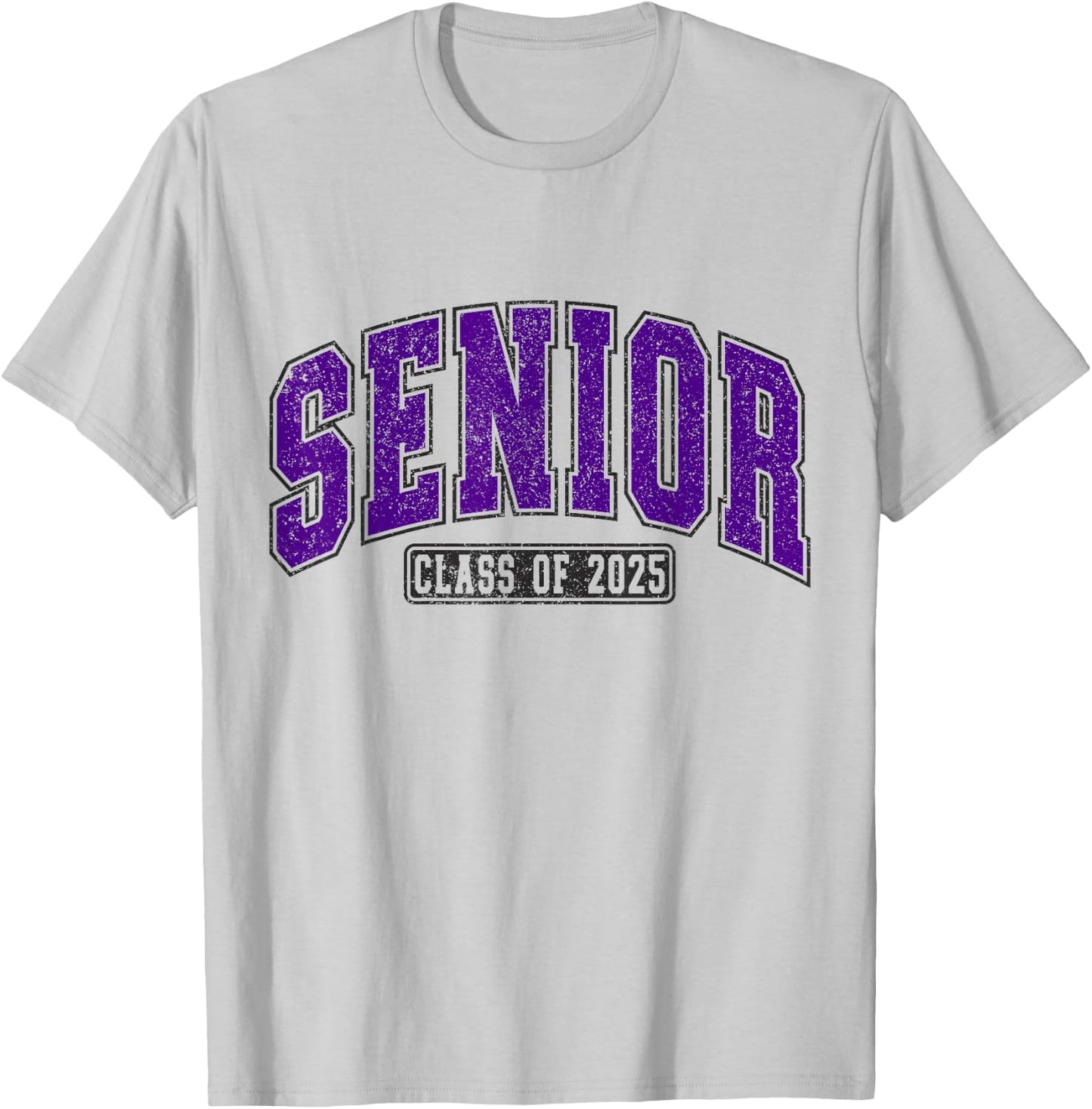 Class of 2025 Purple High School College Seniors Retro Grad T-Shirt - T-Shirt | Ash