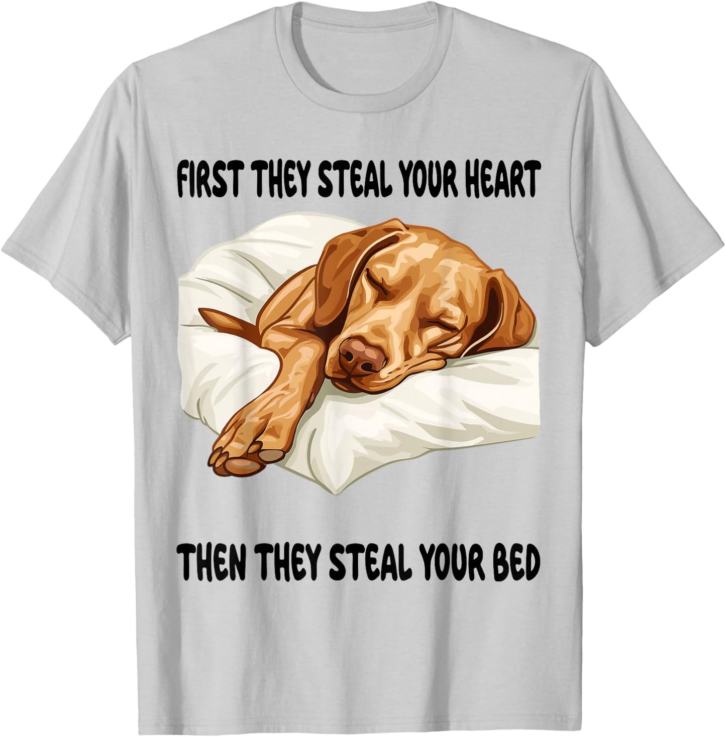 Vizsla Sleeping Pajamas Nightgown T-Shirt - T-Shirt | Ash