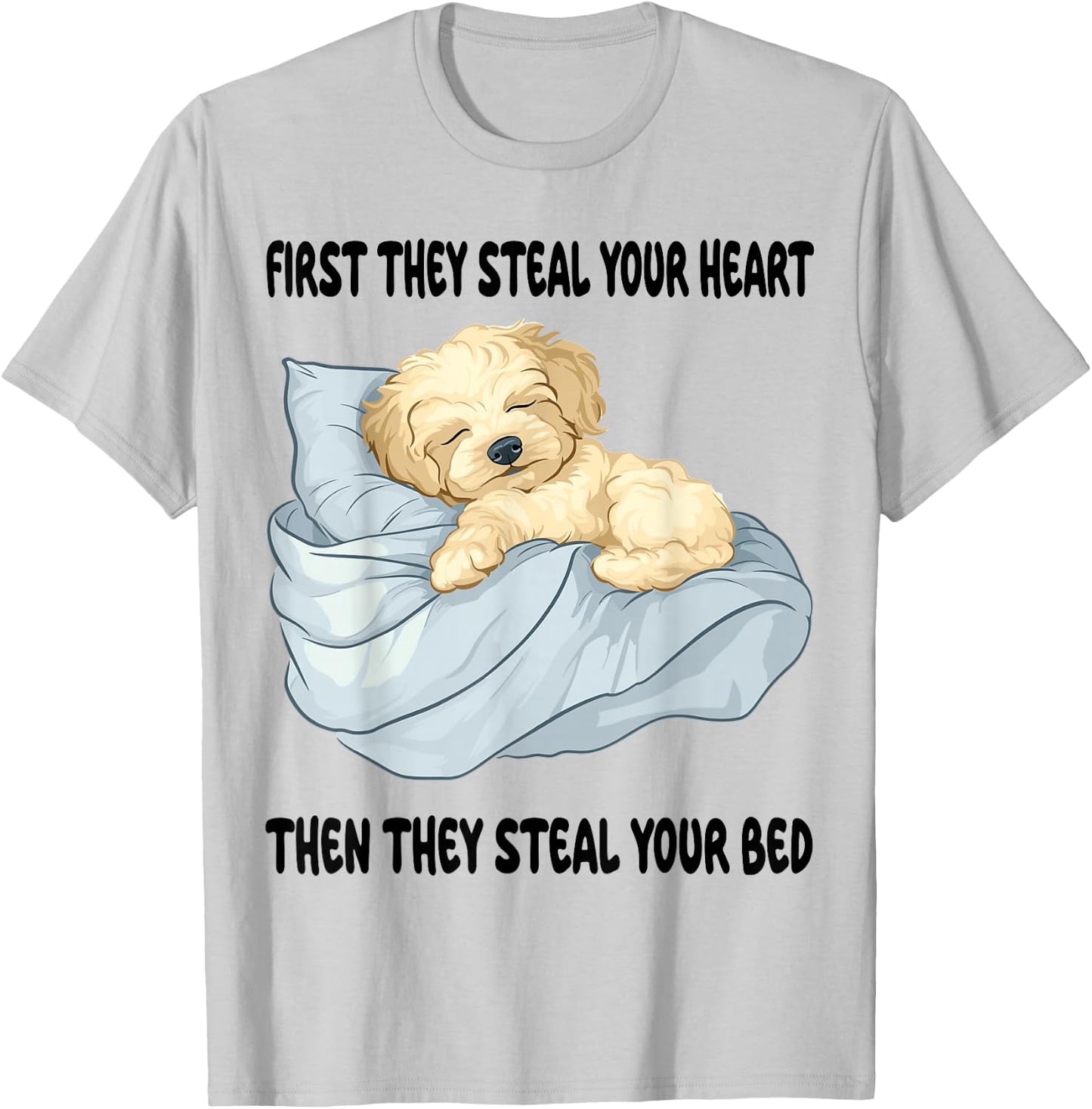 Maltipoo Sleeping Pajamas Nightgown T-Shirt - T-Shirt | Ash