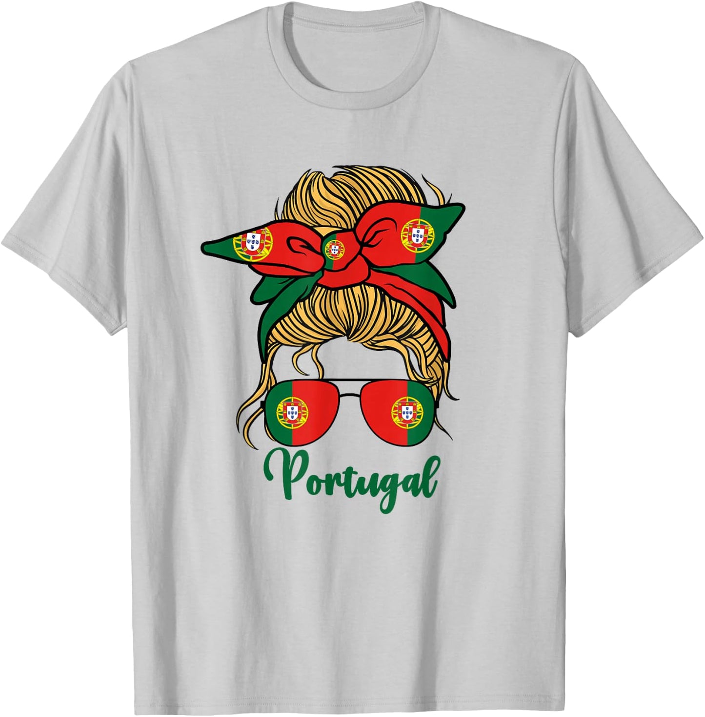 Cute Portuguese Girl Women Portuguesa Portugal Flag Girls T-Shirt - T-Shirt | Ash