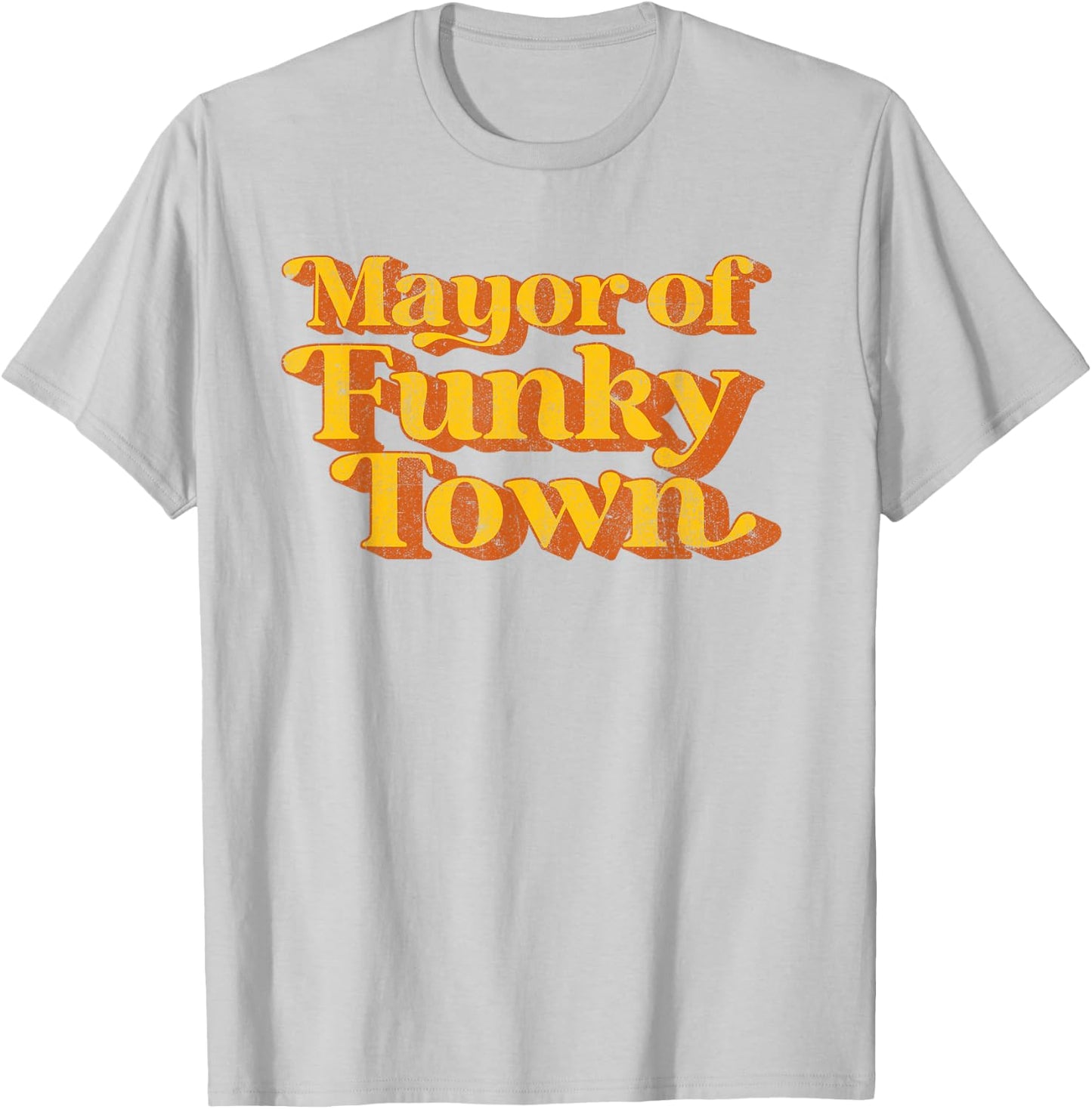 Retro Mayor of Funky Town Funny Vintage 70's Disco Party T-Shirt - T-Shirt | Ash