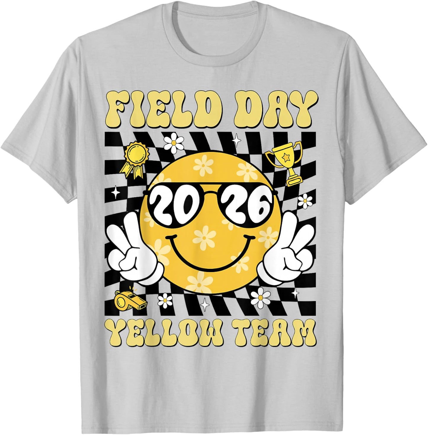 Field Day Yellow Team Funny for Teacher Kids Field Day Games T-Shirt - T-Shirt | Ash