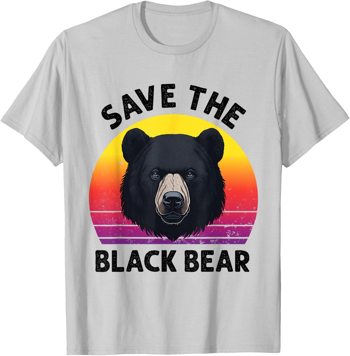 Funny Save The Black Bear Gifts for American Bear Lovers T-Shirt - T-Shirt | Ash