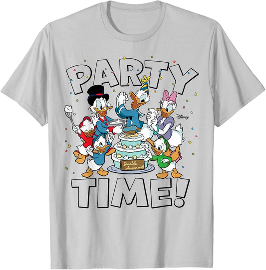 Donald Duck Scrooge McDuck Daisy Duck Huey Dewey Louie Party T-Shirt - T-Shirt | Ash