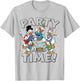 Donald Duck Scrooge McDuck Daisy Duck Huey Dewey Louie Party T-Shirt - T-Shirt | Ash