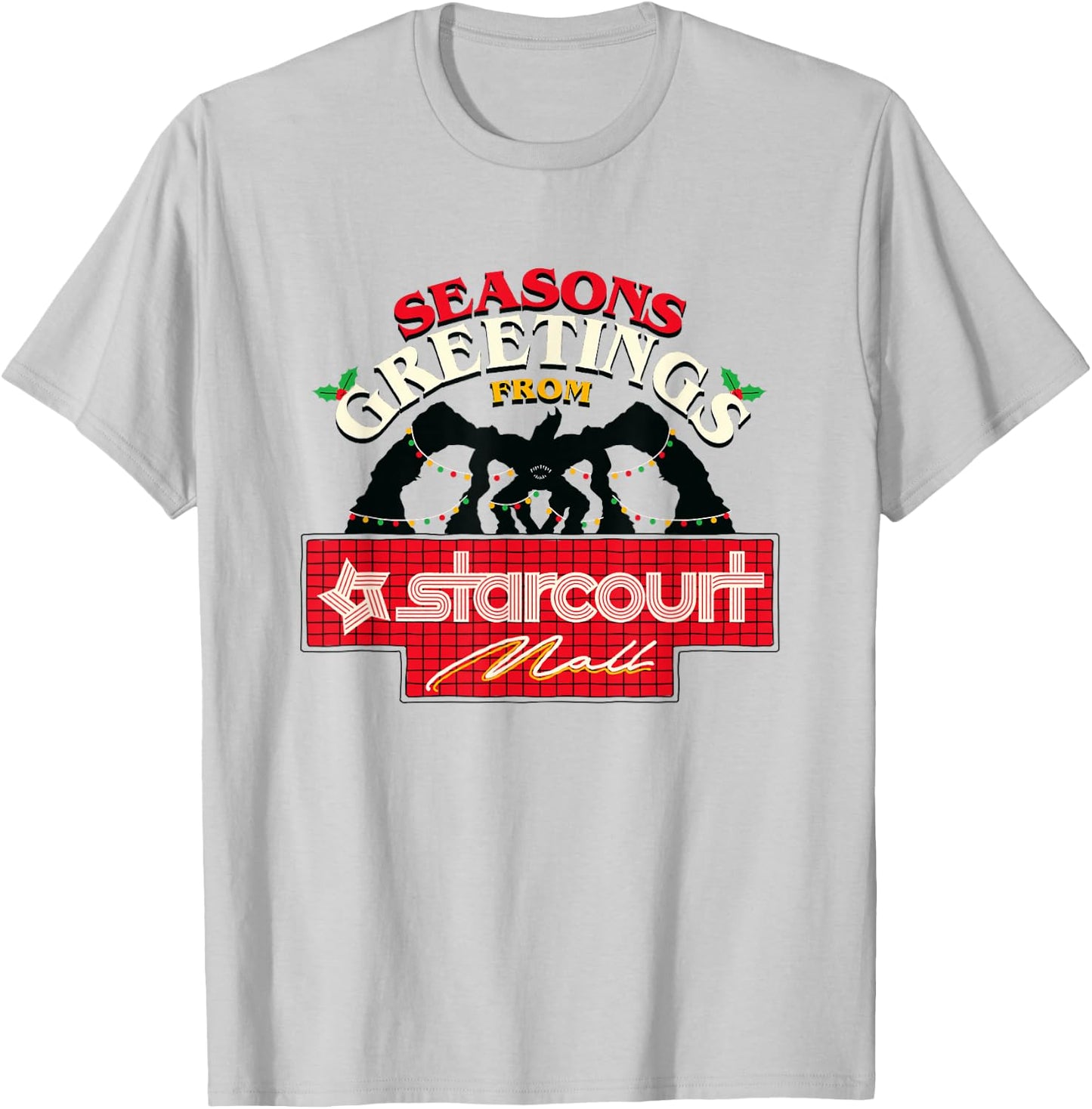 Stranger Things Christmas Seasons Greetings From Startcourt T-Shirt - T-Shirt | Ash