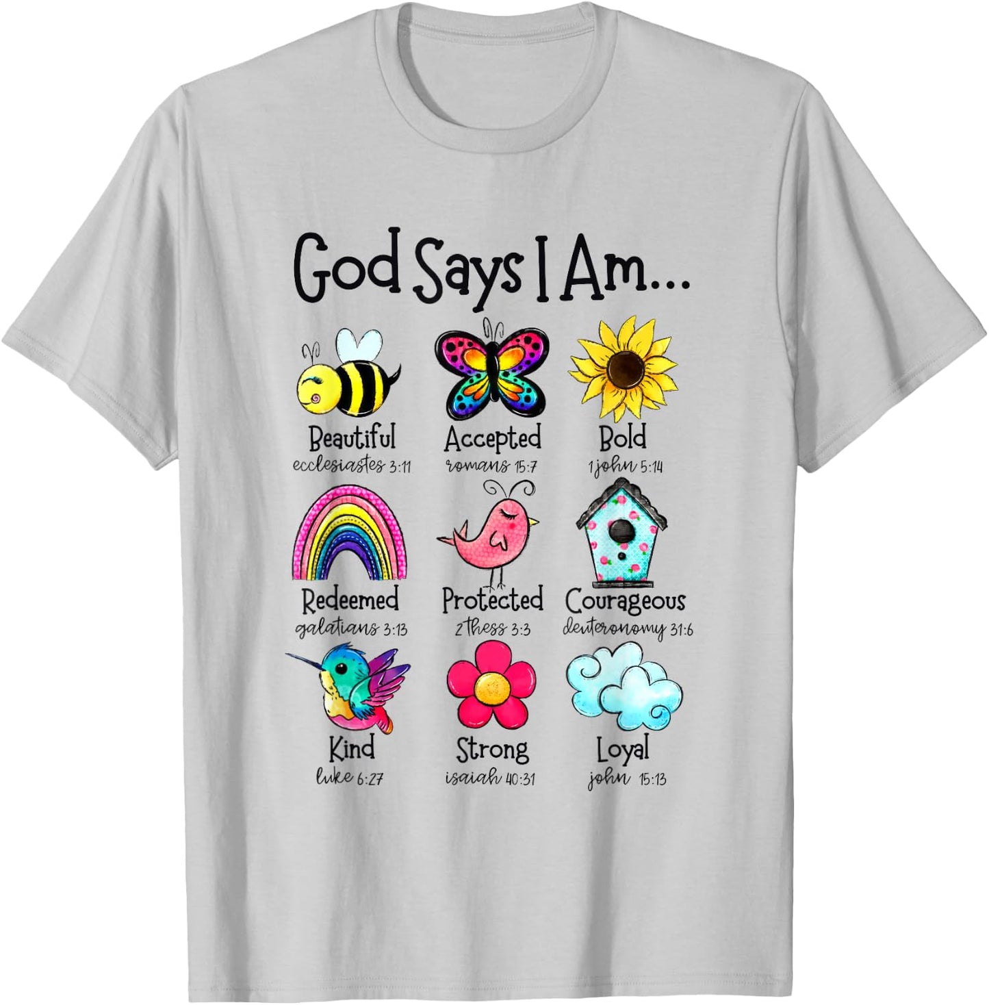 God Says I Am Bee Spring Christian Funny Easter Day Kids T-Shirt - T-Shirt | Ash