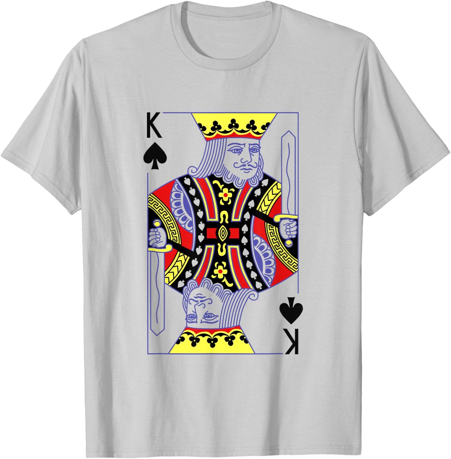 King Of Spades Royal Flush Costume Halloween Playing Cards T-Shirt - T-Shirt | Ash