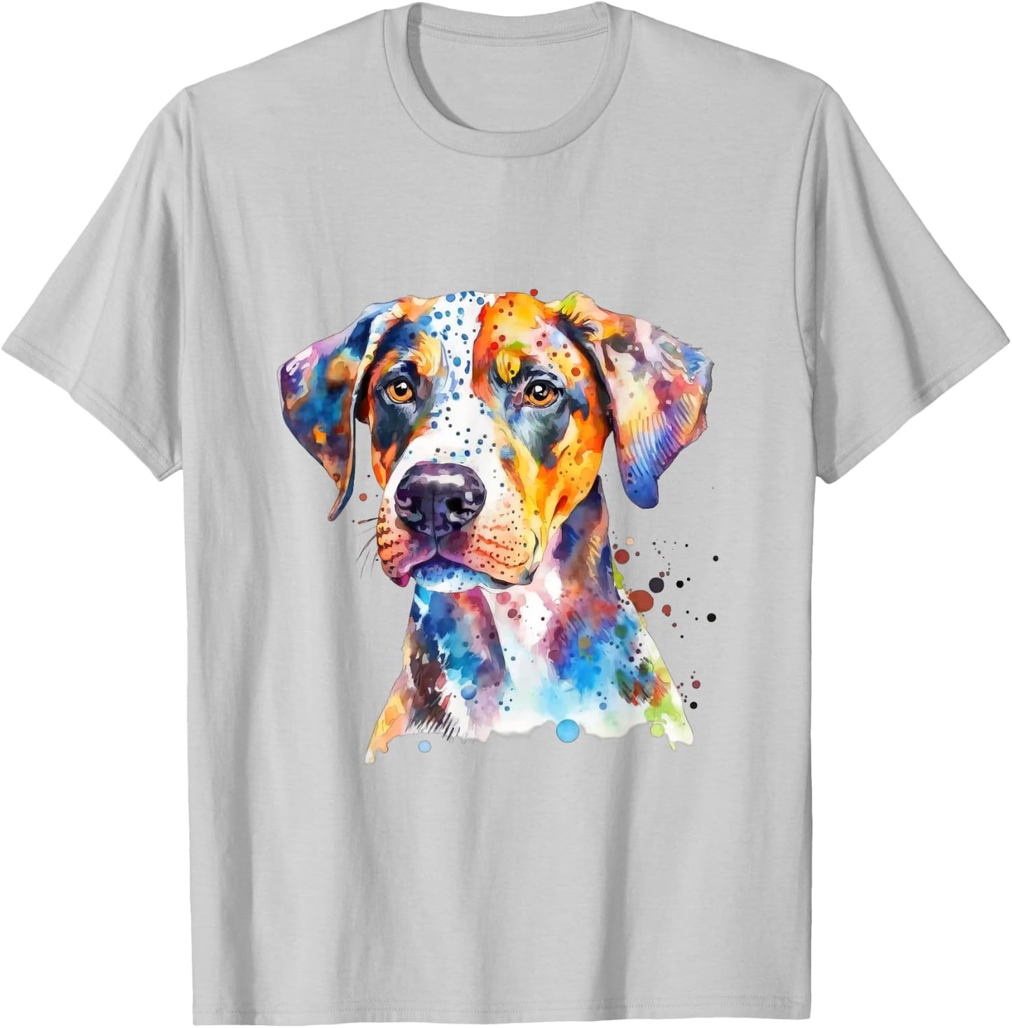 Catahoula Leopard Dog Colorful Watercolor Dog Men Women Kids T-Shirt - T-Shirt | Ash