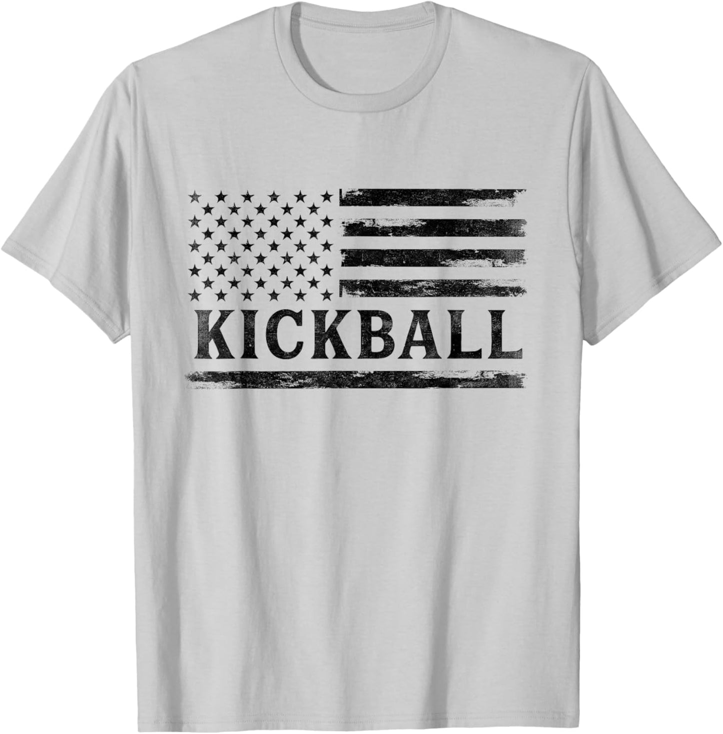 Kickball Black Vintage USA Flag Coach T-Shirt - T-Shirt | Ash