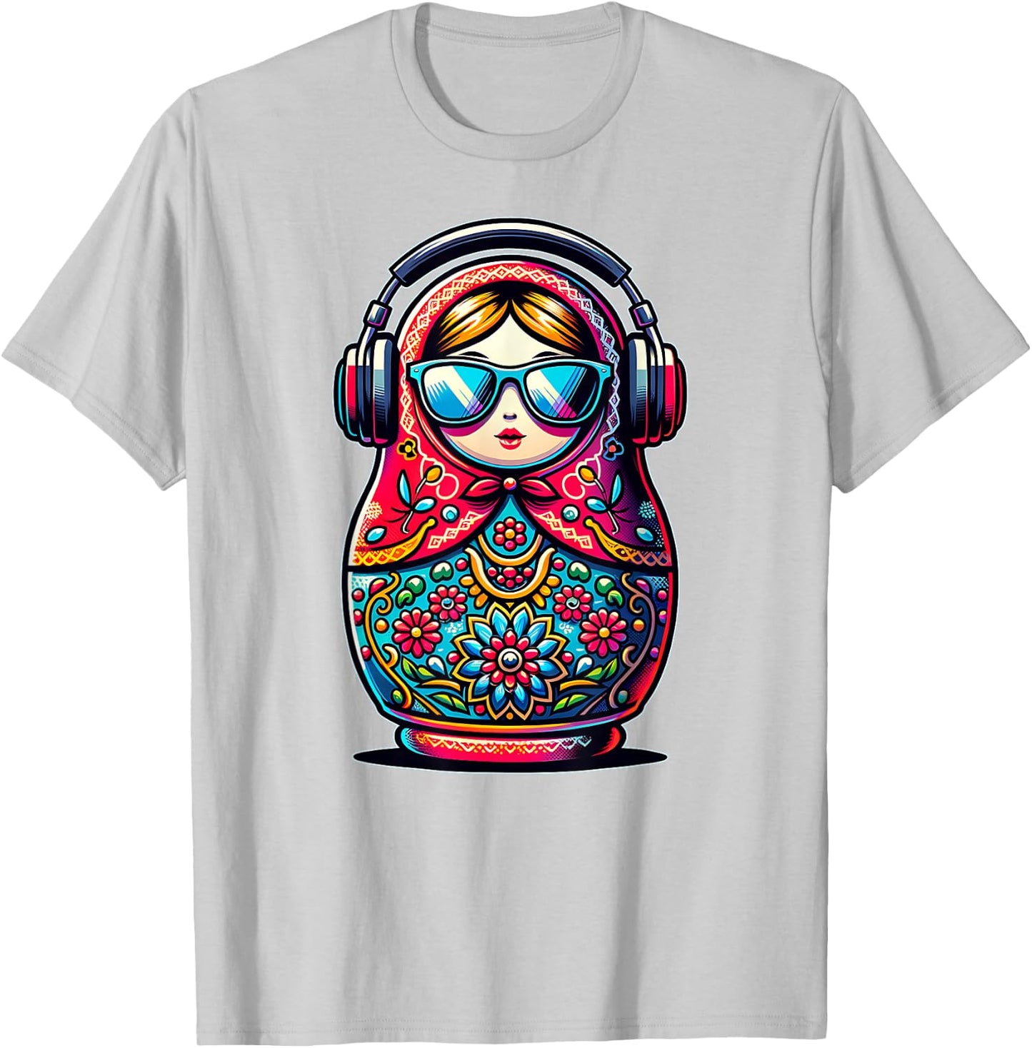 Russian Matryoshka Music Russia Russian Matryoshka T-Shirt - T-Shirt | Ash