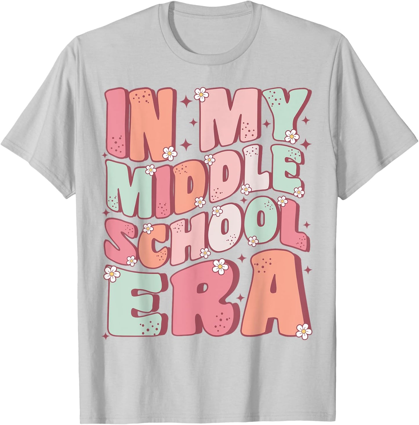 In My Middle School Era Cute Groovy First Day Back to School T-Shirt - T-Shirt | Ash