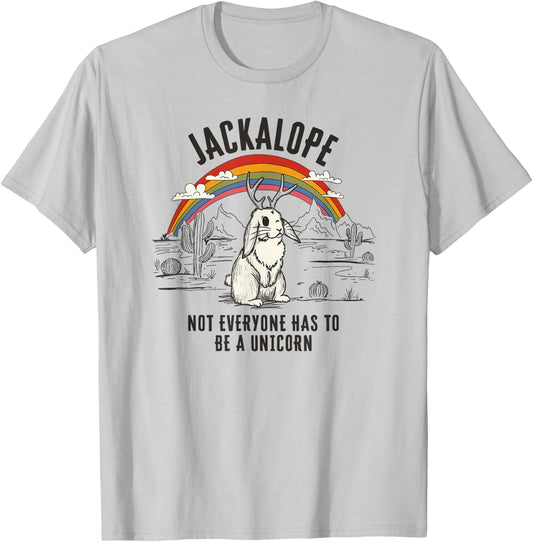 Supernatural Western, Vintage Graphic Jackalope, Folklore T-Shirt - T-Shirt | Ash