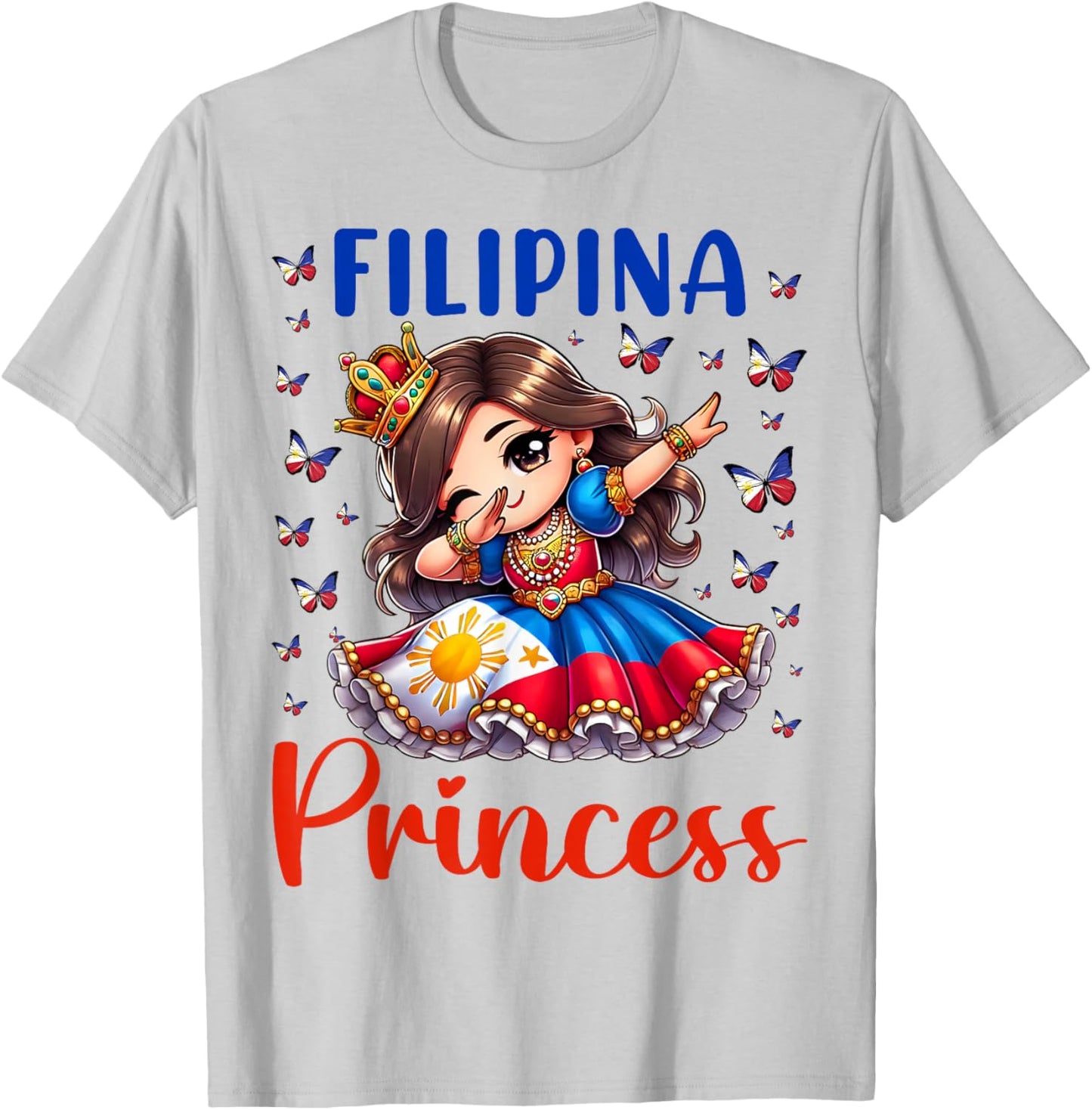 Filipina Princess Dabbing for girls & kids T-Shirt - T-Shirt | Ash