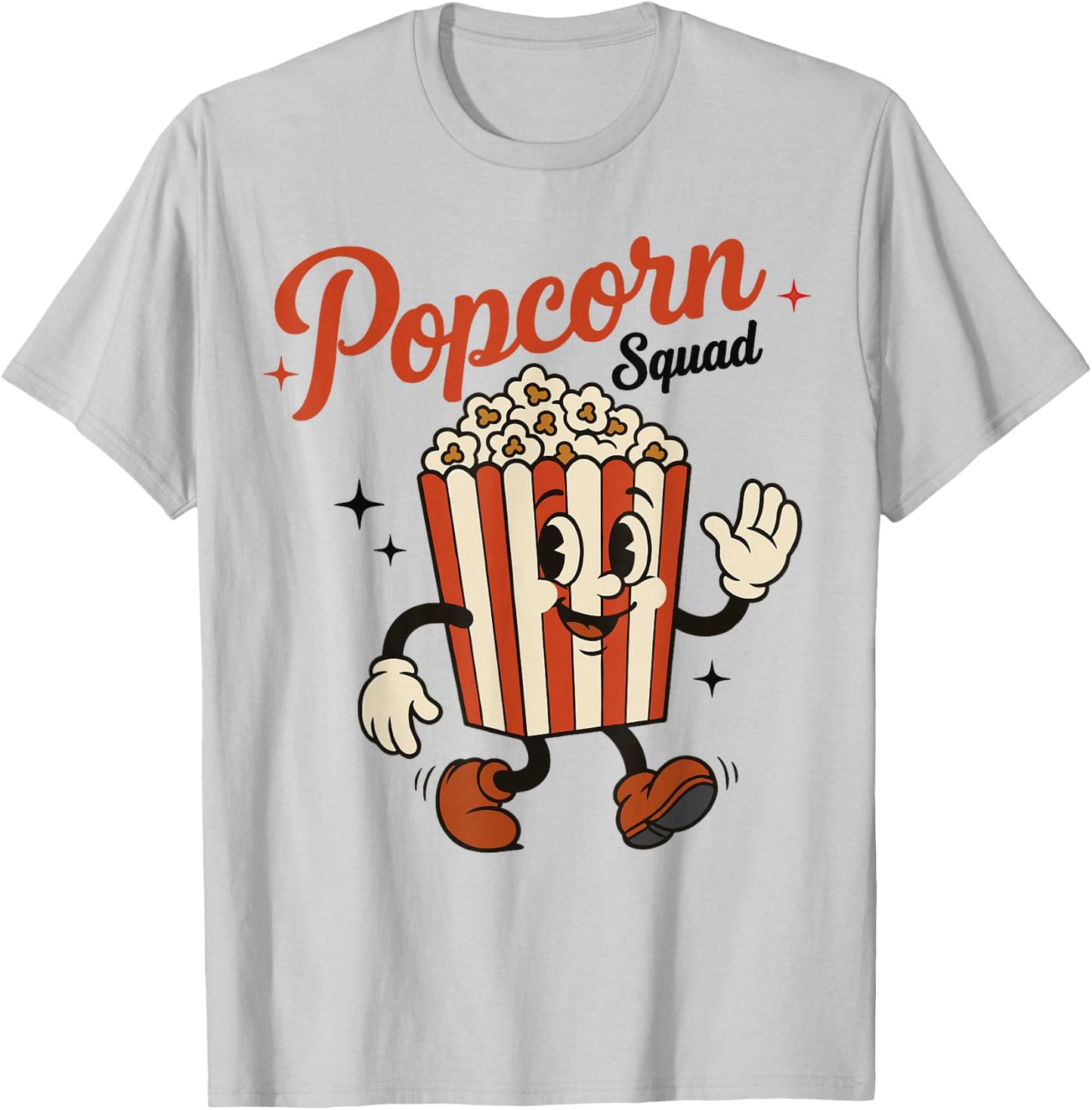 Popcorn Squad Cartoon Funny Cinema Movie Popcorn T-Shirt - T-Shirt | Ash