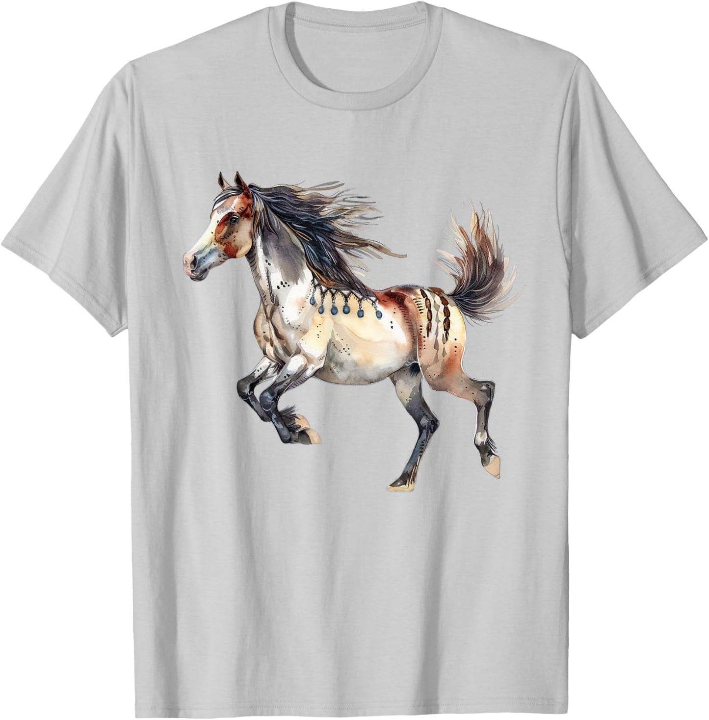 Native American Wild Horse T-Shirt - T-Shirt | Ash