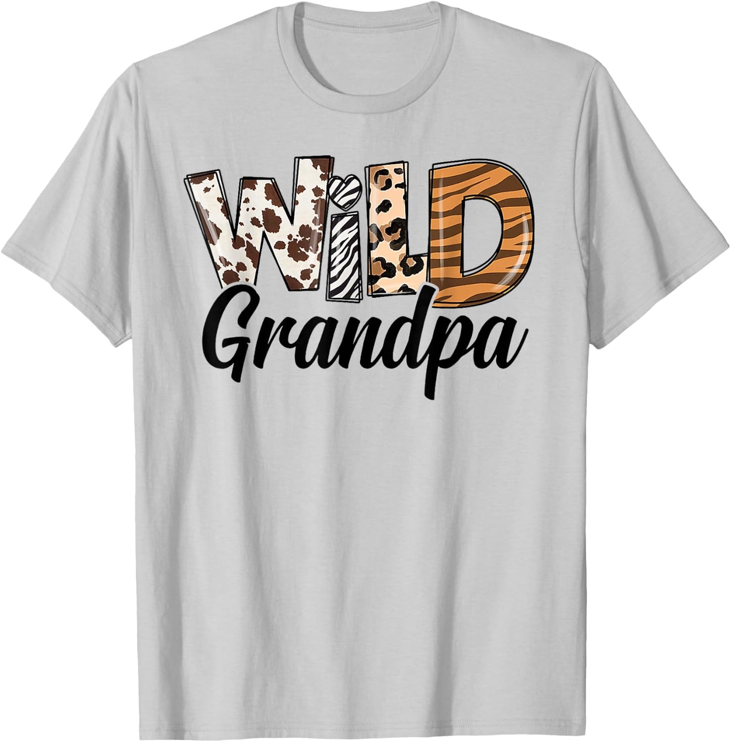 Wild Grandpa Birthday Family Bday Safari Zoo Jungle Animals T-Shirt - T-Shirt | Ash