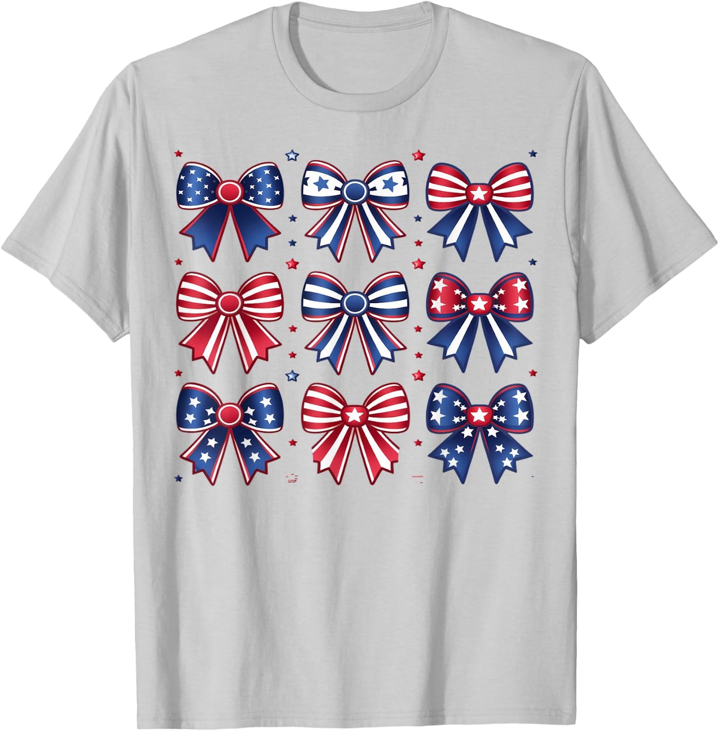 Coquette Bows 4th July Patriotic Women Girls Kids Coquette T-Shirt - T-Shirt | Ash