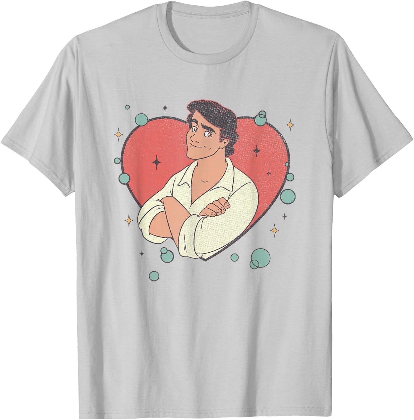 Disney The Little Mermaid Valentine's Day Prince Eric Logo T-Shirt - T-Shirt | Ash