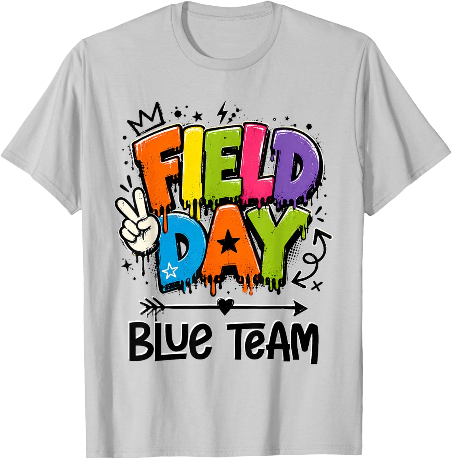 Funny Blue Team Field Day 2026 Drip Teacher Boy Girl Kids T-Shirt - T-Shirt | Ash