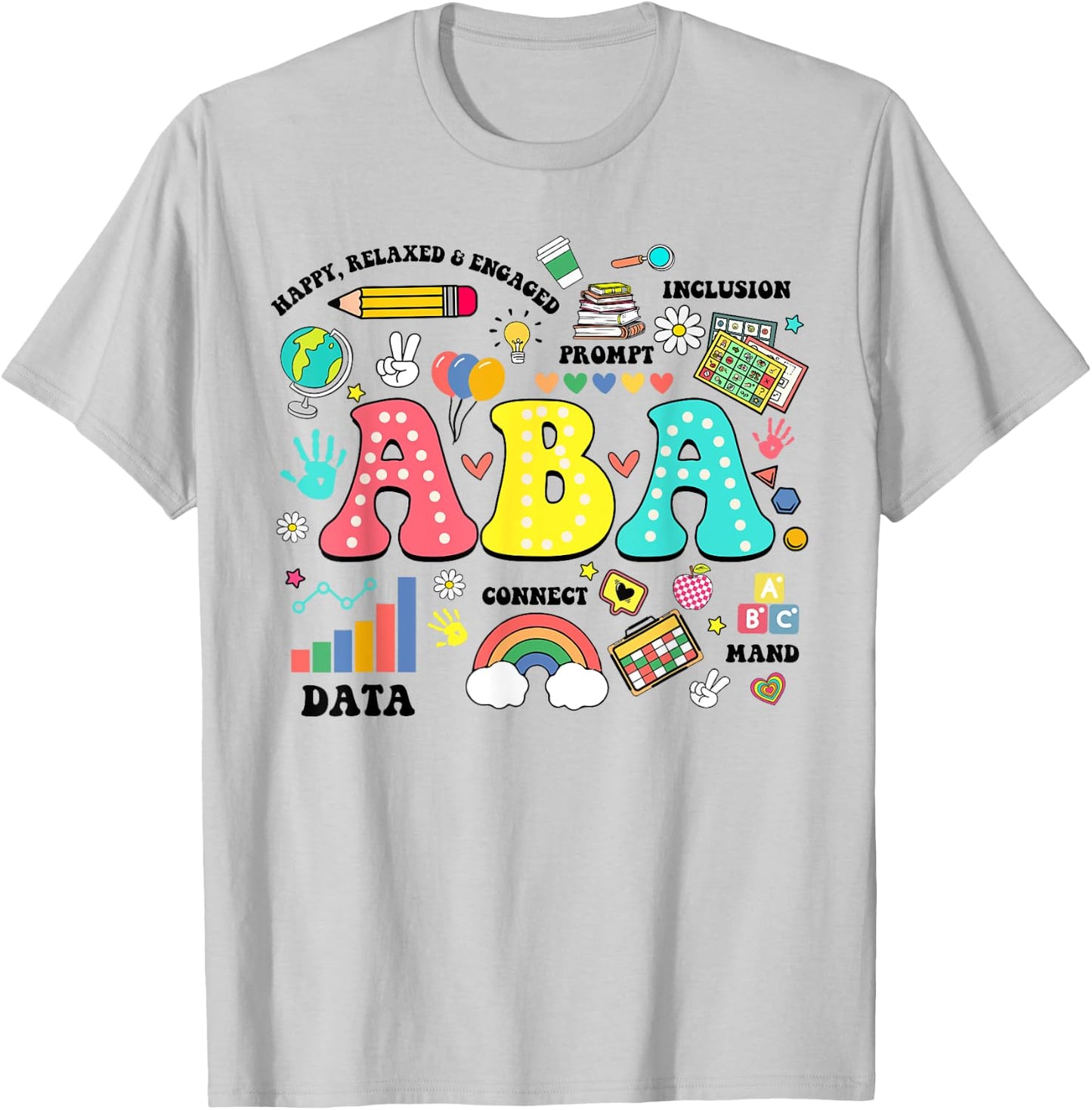 ABA therapist behavior analyst autism therapy RBT floral T-Shirt - T-Shirt | Ash