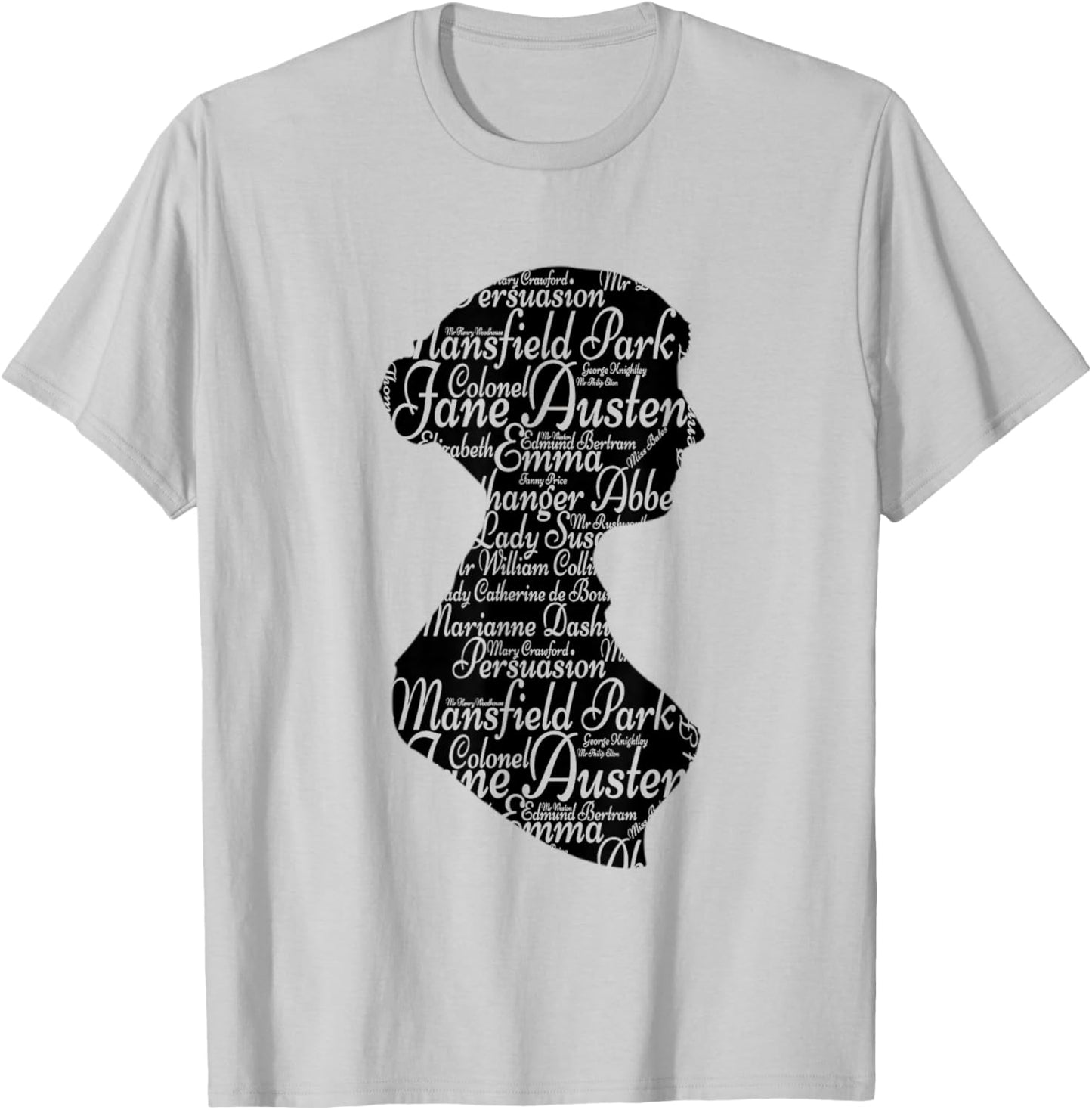Jane Austen t shirt Mr Darcy t shirt silhouette portrait T-Shirt - T-Shirt | Ash