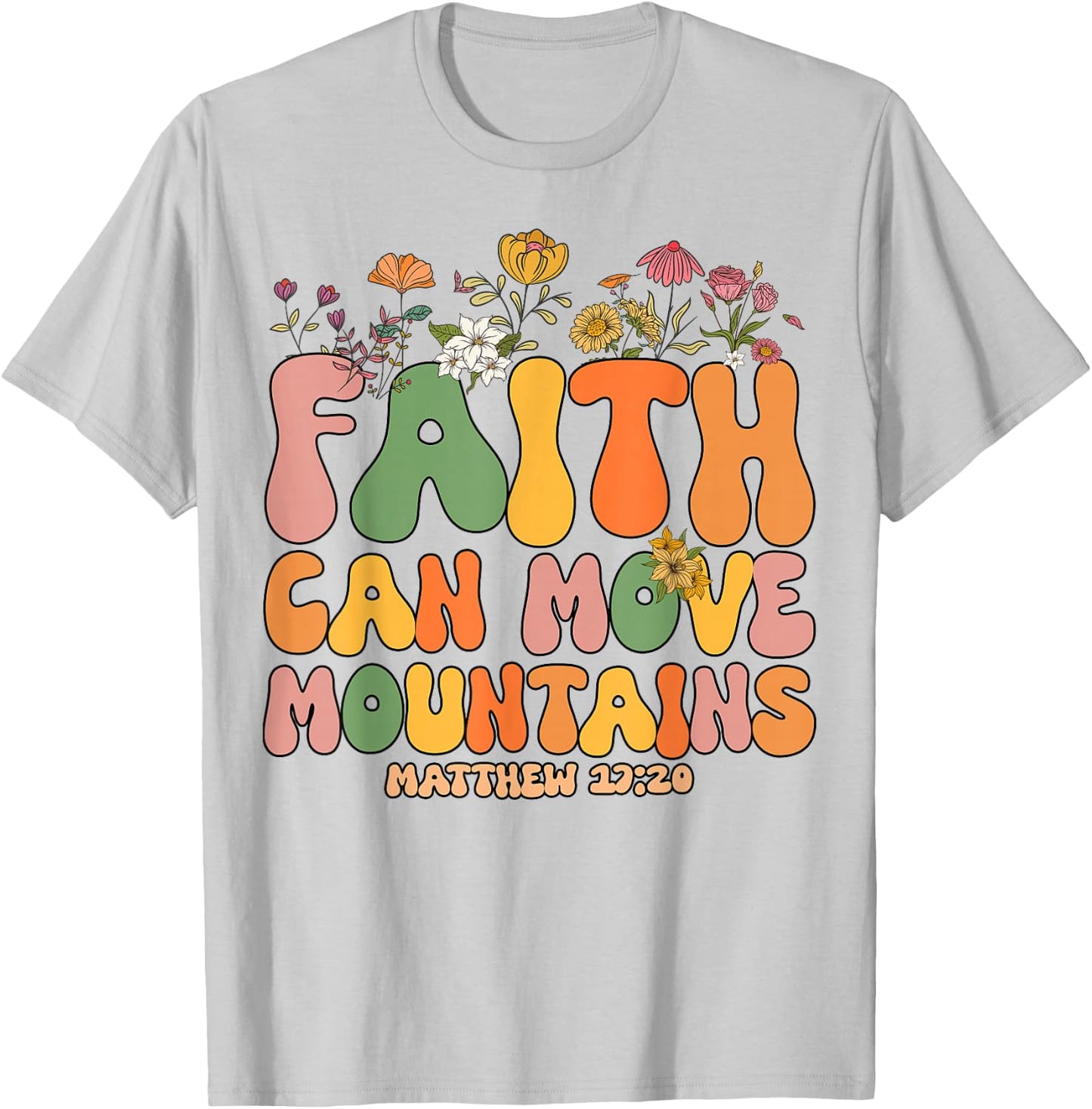 Toddler Faith Can Move Mountains Kids Girl Christian Jesus T-Shirt - T-Shirt | Ash