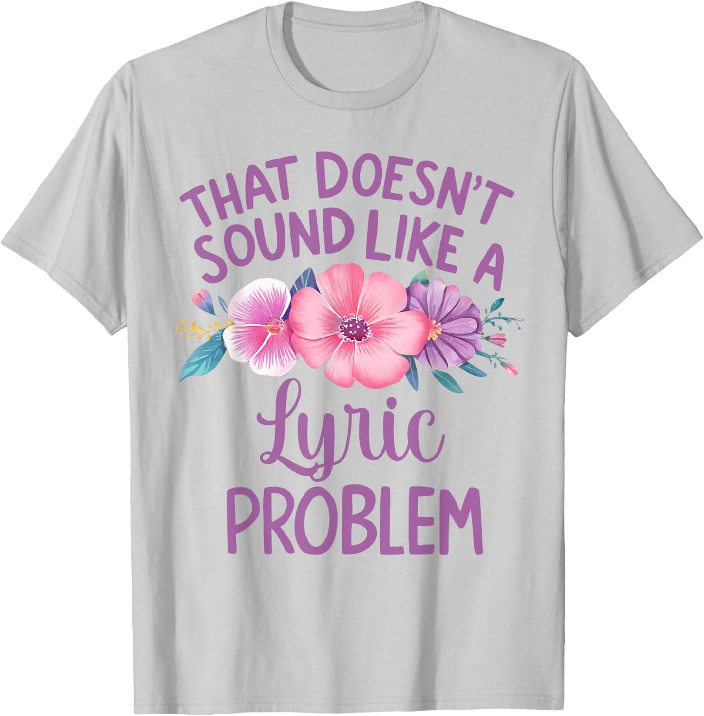 Lyric Personalized Cute Flower Girls Lyric Name T-Shirt - T-Shirt | Ash