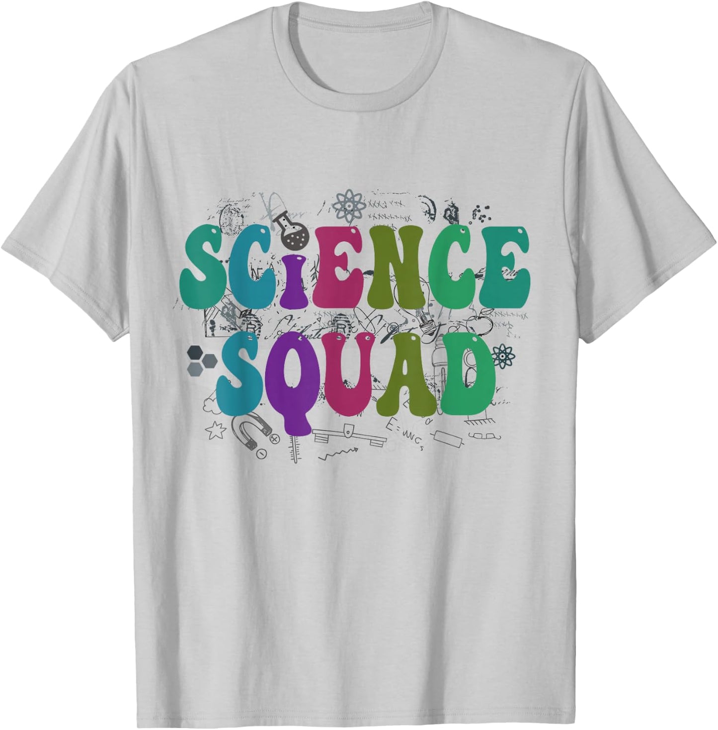 Retro SCIENCE SQUAD Groovy Technology Crew STEMinist Team T-Shirt - T-Shirt | Ash